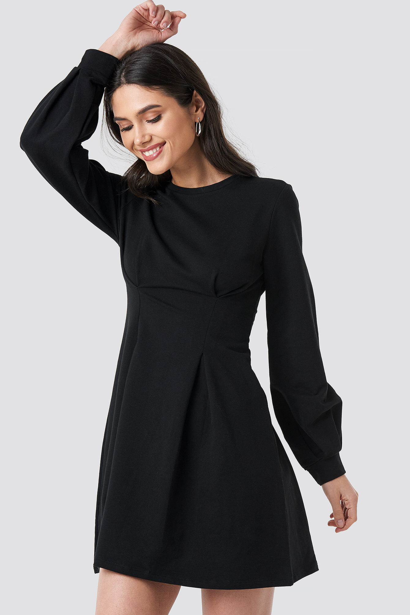 Long Sleeve Sweater Dress Black | na-kd.com
